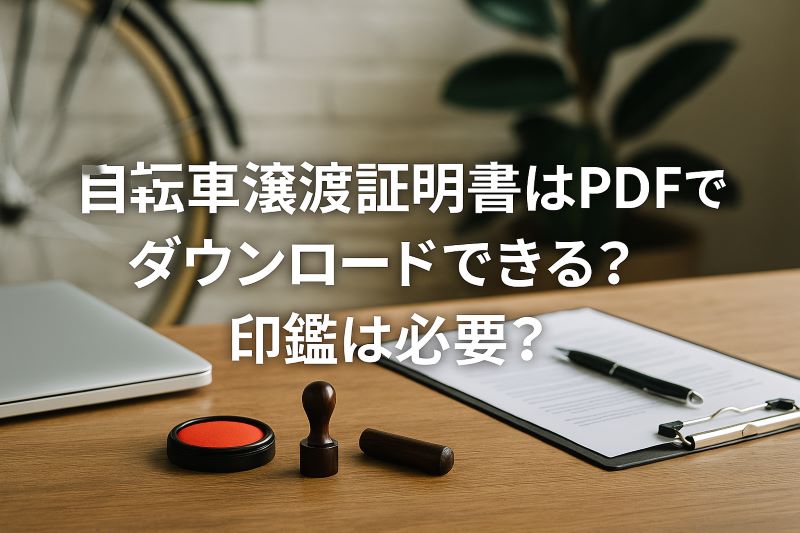 自転車譲渡証明書はPDFでダウンロードできる?印鑑は必要? 自転車譲渡証明書はPDFでダウンロードできる?印鑑は必要?