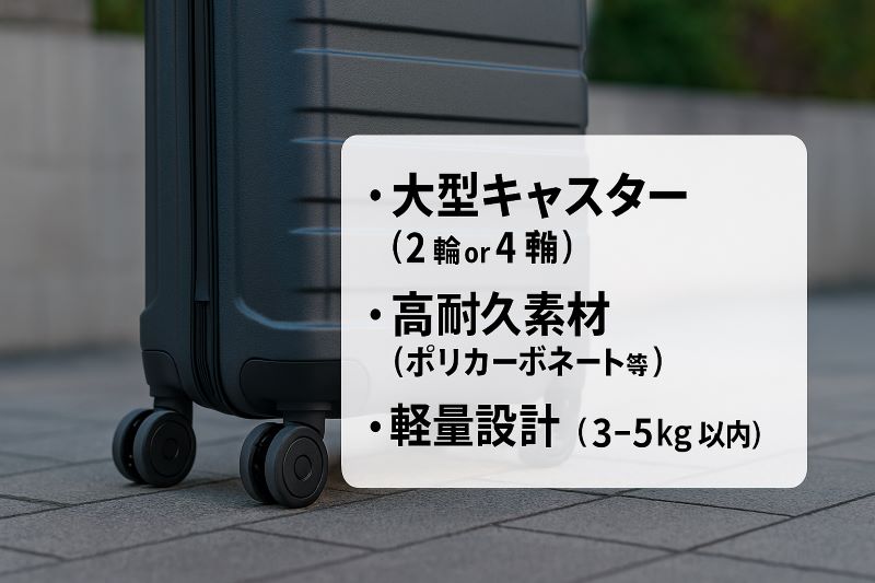 地震時に使いやすいキャリーケースの特徴 地震時に使いやすいキャリーケースの特徴