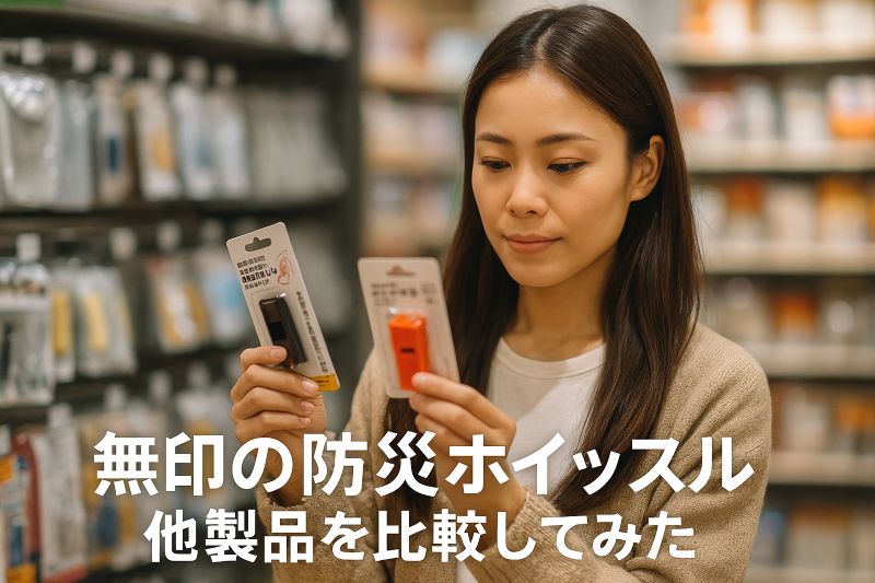 無印の防災ホイッスルと他製品を比較してみた 無印の防災ホイッスルと他製品を比較してみた