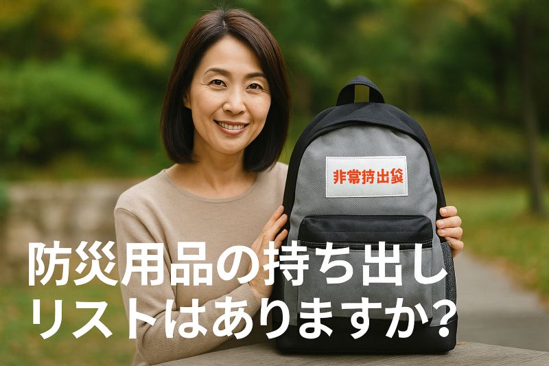 防災用品の持ち出しリストはありますか? 防災用品の持ち出しリストはありますか?