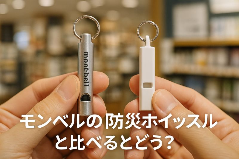 モンベルの防災ホイッスルと比べるとどう? モンベルの防災ホイッスルと比べるとどう?