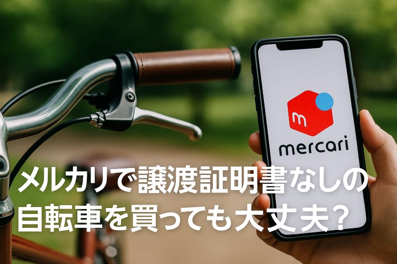 メルカリで譲渡証明書なしの自転車を買っても大丈夫? メルカリで譲渡証明書なしの自転車を買っても大丈夫?
