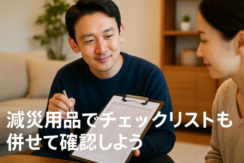 減災用品チェックリストも併せて確認しよう 減災用品チェックリストも併せて確認しよう