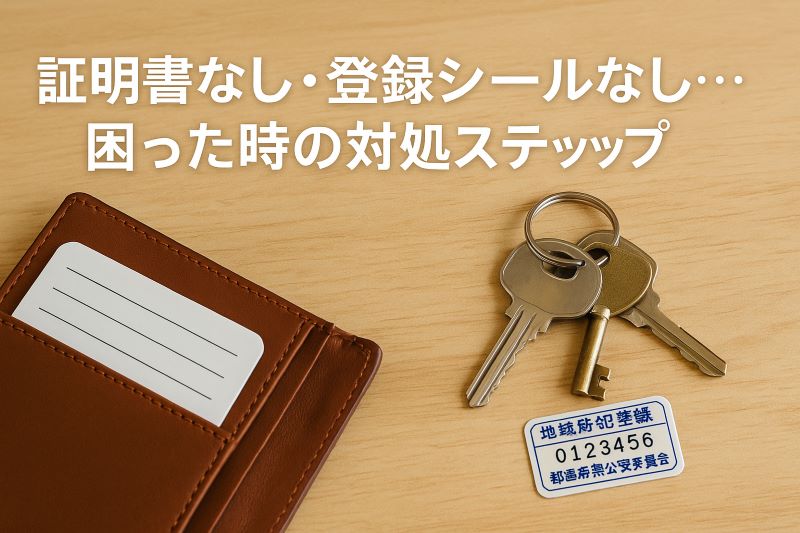 証明書なし・登録シールなし…困った時の対処ステップ 証明書なし・登録シールなし…困った時の対処ステップ