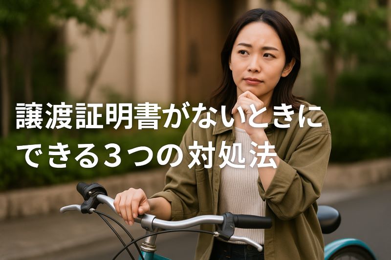 譲渡証明書がないときにできる3つの対処法 譲渡証明書がないときにできる3つの対処法