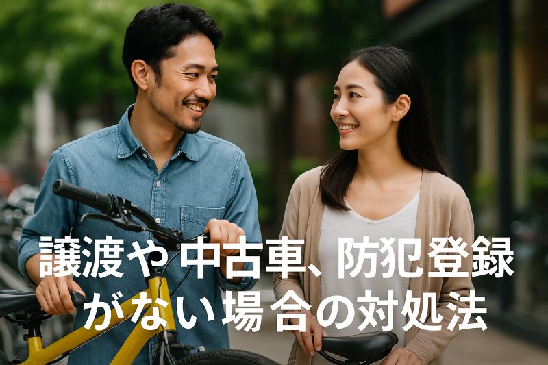 譲渡や中古車、防犯登録がない場合の対処法 譲渡や中古車、防犯登録がない場合の対処法