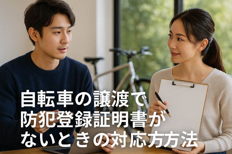 自転車の譲渡で防犯登録証明書がないときの対応方法 自転車の譲渡で防犯登録証明書がないときの対応方法