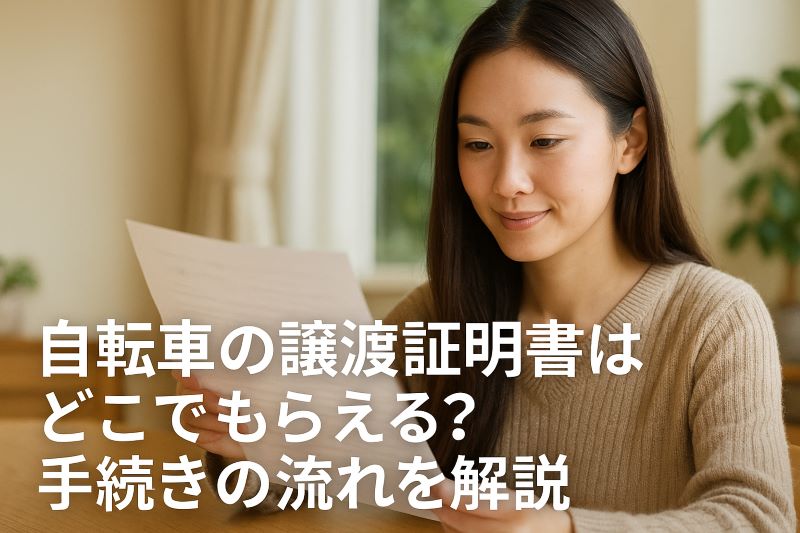 自転車の譲渡証明書はどこでもらえる?手続きの流れを解説 自転車の譲渡証明書はどこでもらえる?手続きの流れを解説