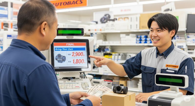 ドライブレコーダー取り付け、オートバックス持ち込み費用 ドライブレコーダー取り付け、オートバックス持ち込み費用