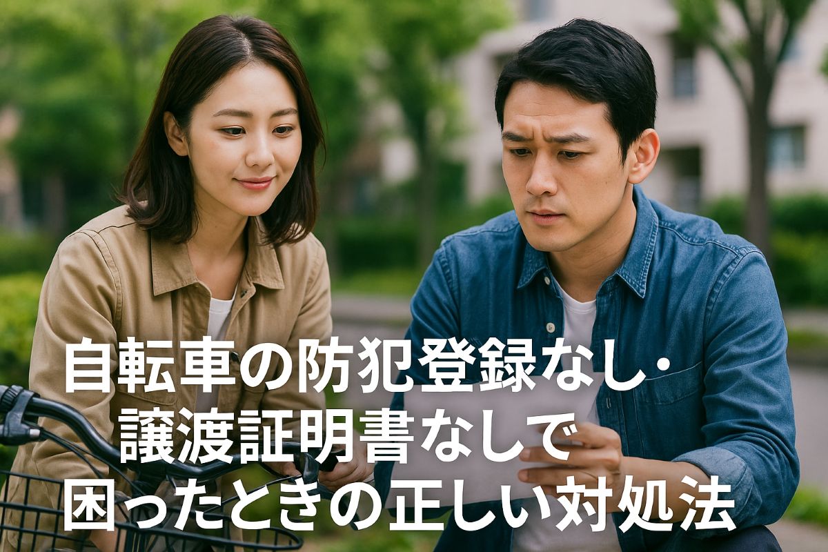 自転車の防犯登録なし・譲渡証明書なしで困ったときの正しい対処法